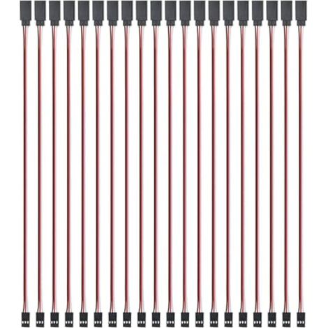 Lot de 20 rallonges servo RC de 15 cm, connecteur mâle-femelle 3 broches pour servo Futaba JR (1/5)