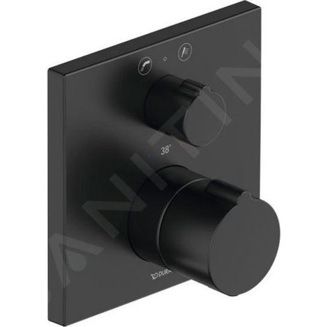 Thermostat de baignoire DU C.1 avec réglage manuel, sortie d'angle, sortie 94 B150 mm, noir mat (1/2)