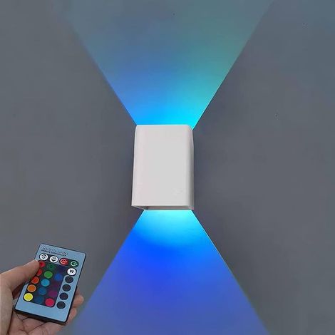 LED-Wandleuchte – Wandleuchte für den Innenbereich mit RGB-Fernbedienung – Moderne 5-W-Aluminium-Wandleuchte für Wohnzimmer, Schlafzimmer und Küche (1/5)