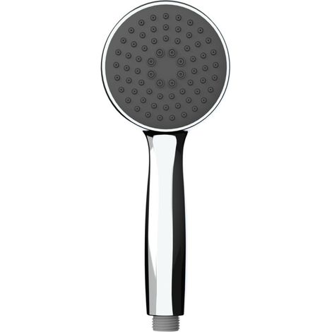 Pommeau de douche Basic jet d'eau de pluie, pommeau de douche universel avec embout standard 1/2", nettoyage facile du calcaire, Plastique chromé de haute qualité, ø10 cm, gris (1/4)