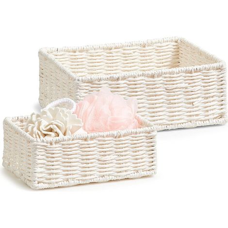 Panier de rangement, blanc - 2 pièces en set, ZELLER