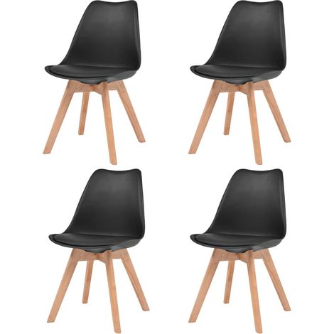 Lot de 4 Chaises à manger,Chaise de salle à manger Noir Plastique CFW97993 (1/5)
