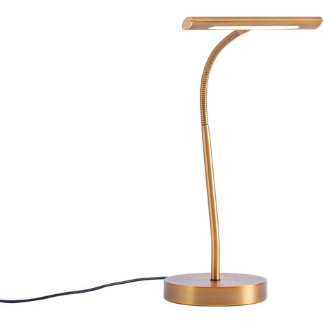 QAZQA Lampe de table Art Déco bronze avec LED - Tableau (1/5)
