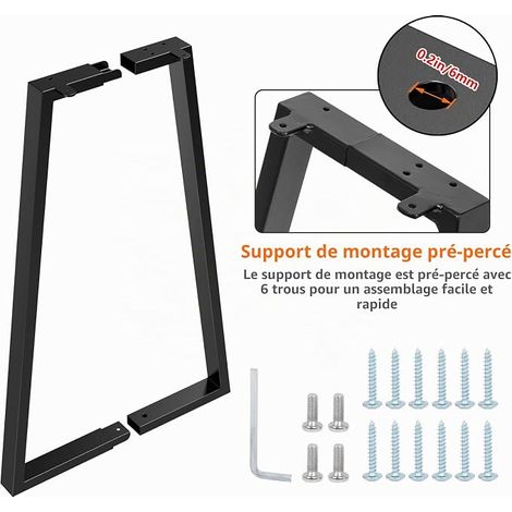 Black Trapezoidal Table Legs for Furniture Metal Sturdy Iron Material and Industrial Modern Design for Coffee Table, Modern Desk, Bedside Table, Bench (1/4)
