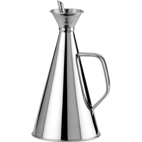 Botella de aceite de acero inoxidable a prueba de fugas, color plata, 1 litro. (1/5)