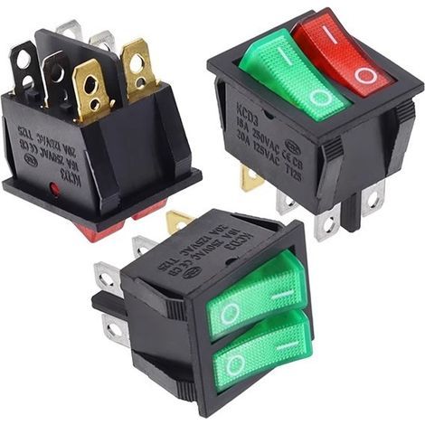 KCD 4-Fuß-Bootsschalter mit zwei Geschwindigkeiten und Doppelknopf 6-Fuß-Bootsförmige elektrische Kuchenform mit zwei Geschwindigkeiten Netzschalter mit roter Kontrollleuchte 6-polige Ampel (1/5)