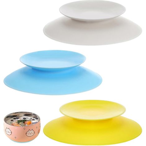 Lot de 3 ventouses double face portables, ventouses antidérapantes en silicone pour poser les ustensiles et fixer la vaisselle. (1/5)
