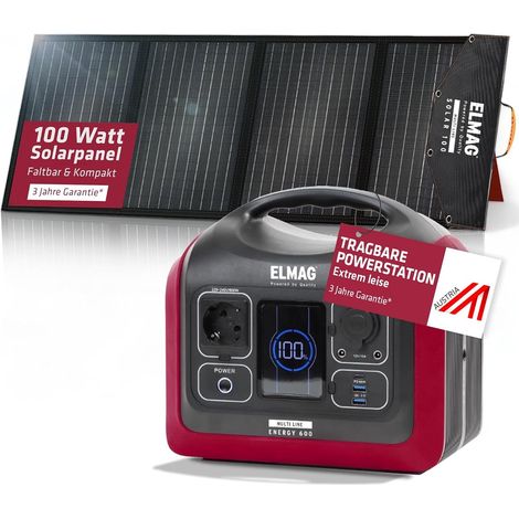 ELMAG Tragbares Solargenerator-Set ENERGY 600 + SOLAR 100 (00401) (1/5)