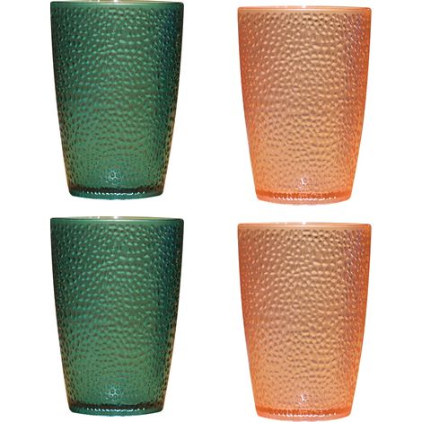 Verre À Boisson - En Plastique Résistant - Empilable - Pour Jus Boissons Cocktails - Lot De 4 (1/5)