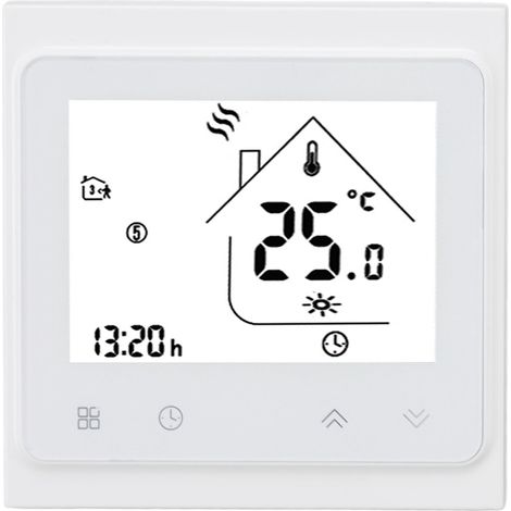 BHT 002GC Programmierbarer Thermostat für Heizkessel, digitaler Thermostat mit Touchscreen und großem LCD-Display, Temperaturregler mit passivem Ausgang, 95–240 V (1/5)