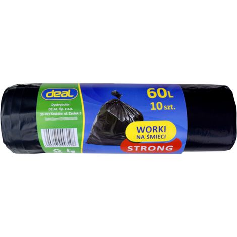 Sacchi per la spazzatura 60 litri, resistenti, LD, 10 pezzi