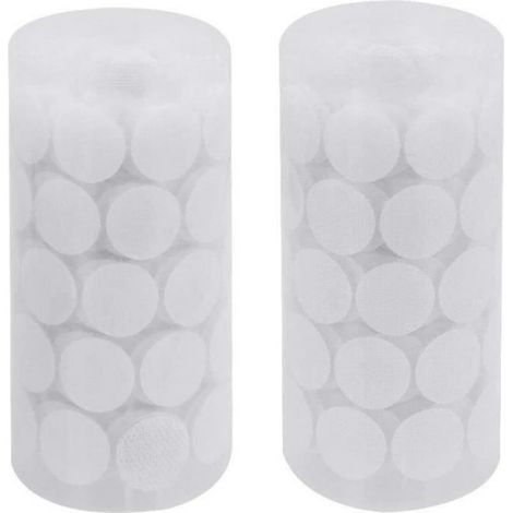 250 Paires Autocollantes Crochets et Boucles en Nylon Pastille Adhesive 20mm Diamètre Points Ronds Auto-adhésifs pour Maison Bureau (1/4)