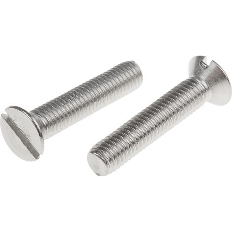 Vis à métaux RS PRO M8 à tête Fraisée fendue en Acier Inoxydable, 40mm ( Prix pour Sachet de 25 )