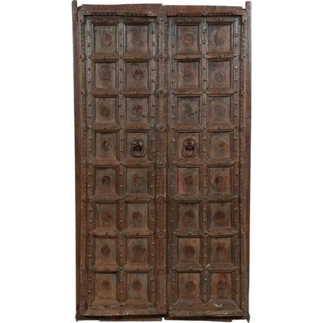 Biscottini – Porte en bois massif et fer style médiéval – Dimensions 99x178x9 cm – Traitement extérieur pour antiquité unique – Restauration de bâtiments anciens