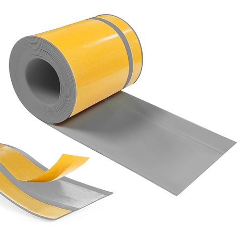 Plinthe Souple PVC Autoadhésive 70 mm x 20 mm x 6 m, Imperméable Anti-Moisissures Résistante à l'Huile, pour Cuisine Salle de Bain Chambre Garage (Gris) (1/5)