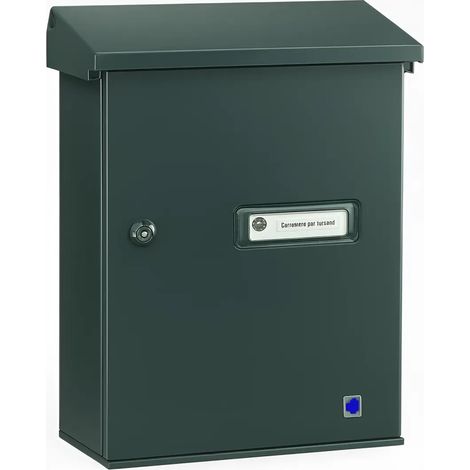 Silmec 10-517 SERENISSIMA Cassetta Postale Singola in Ferro Zincato Prerivestito PVC Goffrato con Apertura Frontale a Libro e Tetto Parapioggia Apribile colore Grigio Scuro (1/4)