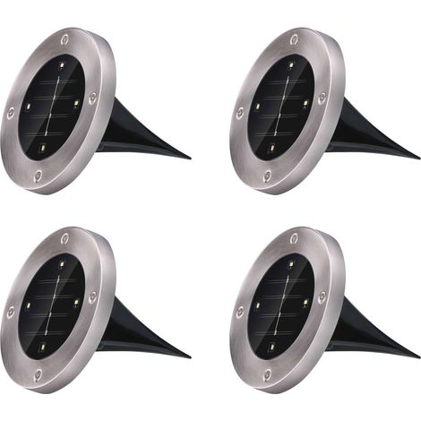 Außenbeleuchtung Grundig solar akku 4 LED Edelstahl (1/5)