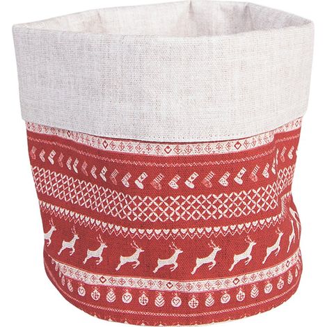 Corbeille à pain ronde en coton rouge panier de table pour pain et viennoiseries 15 x 16 cm - PANGIVO (1/3)