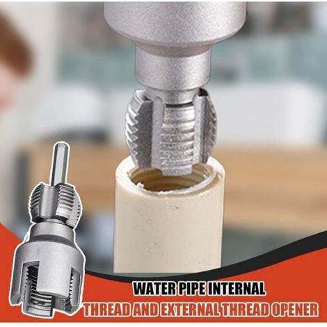 Outil de filetage pour tuyaux, ouvre-filet intérieur pour tuyaux d'eau, outil de filetage, appareil électrique à double tête, kit (1/4)