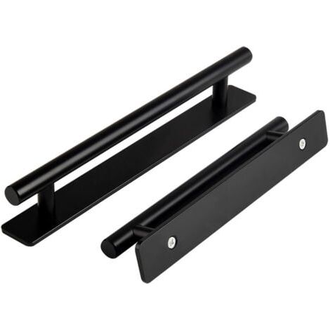 Lot de 2 Poignée de Meuble Autocollante, 150mm Poignées de Porte Coulissante Self-adhesive Furniture Handles pour Tiroir Meuble Cuisine Cuisine Home Decorating,noir (1/3)