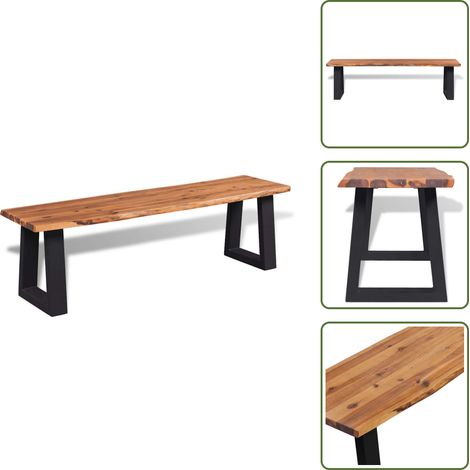 Banc en bois d'acacia massif 145 cm - Banc Industriel - Banc Design - Banc Acacia - Meuble Salle À Manger - Mobilier Salon (1/5)