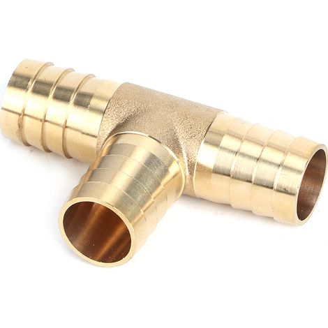 Lot de 2 raccords en T filetés 3/4 po en laiton pour tuyau d'essence, carburant, eau et air. (1/5)