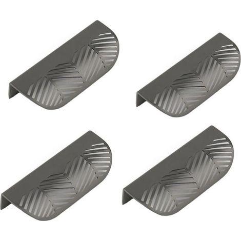 4pcs Forme des Feuilles Cabinet Pulls Laiton Doré Poignées De Meubles De Cuisine Porte De Cuivre Tirettes De Tiroir,(Gris) (1/5)