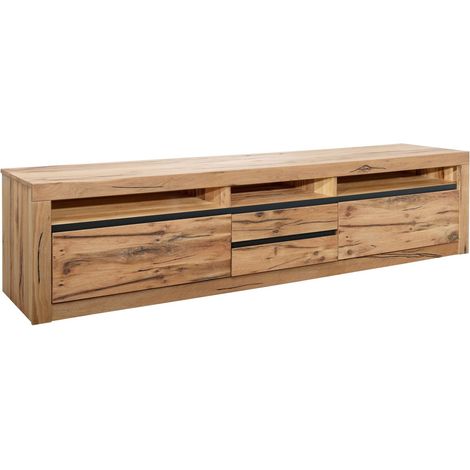 TV-Board Wild-/Zerreiche 220x50x55 natur geölt MONTREUX 040