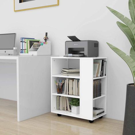 808449 Rolling Cabinet White 60x35x75 cm Engineered Wood vidaXL
