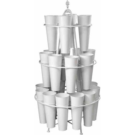 (2c)Portafiori espositore pz 24 bianco cm 82 x 151 h