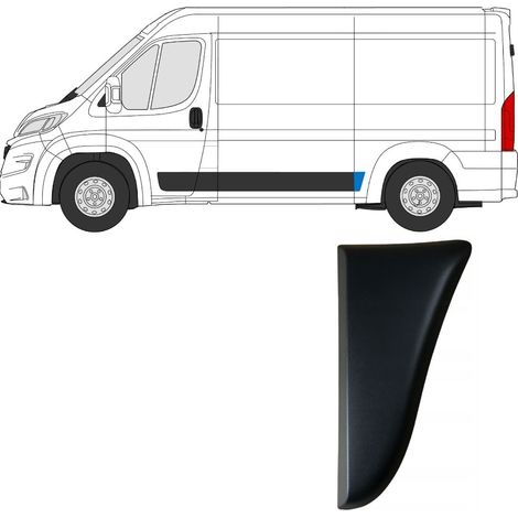 Striscia parafango posteriore sinistro per Fiat Ducato, Citroen Jumper, Peugeot Boxer 2014-2026, Opel Movano C 21 - Nera 57N10021 (1/5)