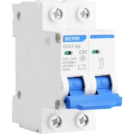 Interruttore automatico miniaturizzato 400 V CA DZ47-63 Interruttore pneumatico Protezione contro le dispersioni CA 2P 50 A (1/5)