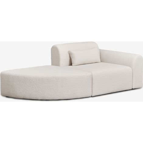 SKLUM 1-teilige modulare Ecksofa mit rechtem Schenkel und dreieckigem Hocker in Borjan-Schaffell (1/5)