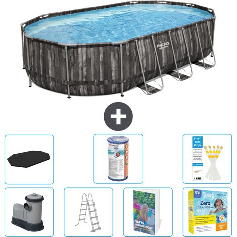Bestway Power Steel Oval - 610x366x122 cm - 8-teilig S572