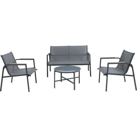 Domo Mea Salotto da Giardino Best Grey Grigio Scuro con Divano e Poltrone (1/5)