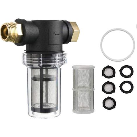 Filtre de tuyau d'arrosage pour eau d'entrée de nettoyeur haute pression, filtre en ligne pour sédiments, tamis à 40 mailles, 100 mailles supplémentaires (1/5)