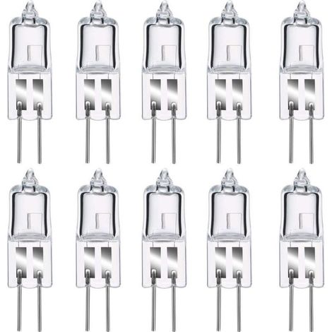 Ampoules Halogènes G4, Lampe de Base à Broche Halogène G4 12V 20W, 2800K Blanc Chaud Gradable G4 Lampe à Capsule Transparente Lot de 10 [Classe énergétique C] (1/5)