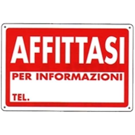 ORECA - CARTELLO IN PLASTICA AFFITTASIPER INFORMAZIONI 300X200