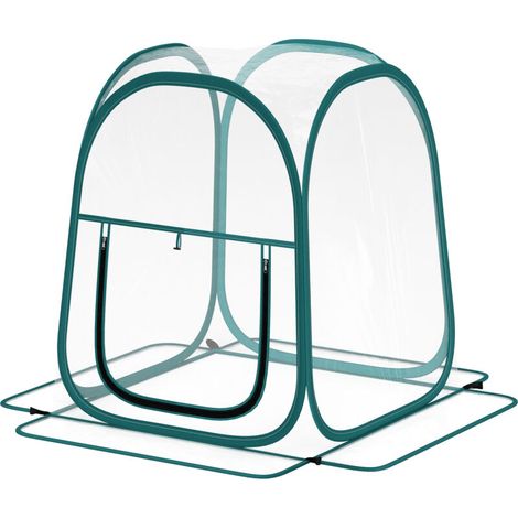 Mini-Gartengewächshaus, transparentes PVC-Pop-Up-Mini-Gewächshaus für drinnen und draußen, für Gemüse, 70 x 70 x 80 cm - Crezuo
