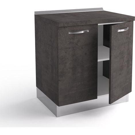 Base cucina 80x60x84 cm in legno color lava con due ante - Massa