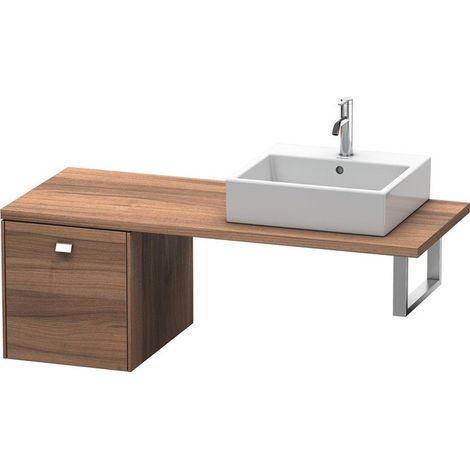 BRIOSO consolle bassa con maniglia cromata 442x420x550mm noce naturale