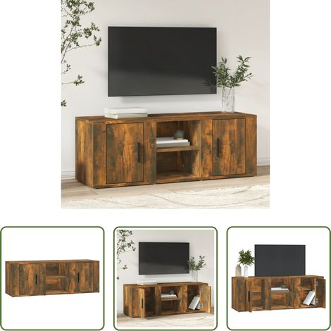 TV-Schrank Räuchereiche - TV-Schrank Räuchereiche 100x31,5x35 cm Holzwerkstoff (1/5)
