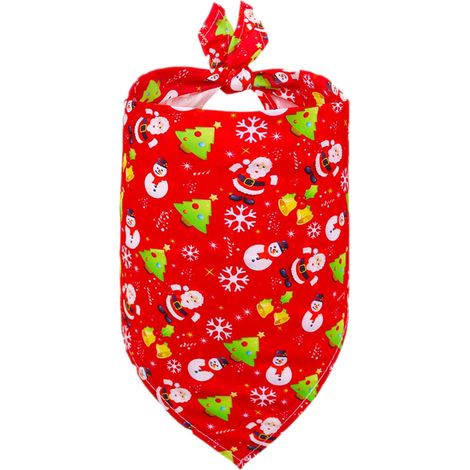 Bandana Chien - Imprimé Noël Double Face - 65 x 42 cm - Pour Chiens et Chats - 1 Pièce (1/5)