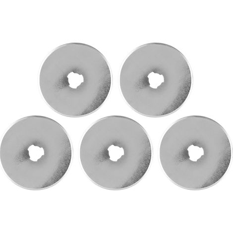 Lot de 5 lames de rechange rotatives de 45 mm en acier inoxydable avec marquage de longueur transparent pour la découpe de tissus (1/5)