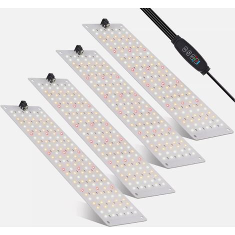 4 Panneau lampe de croissance LED, spectre complet 380-780nm, minuterie 24h, intensité variable, pour plantes d'intérieur (1/5)