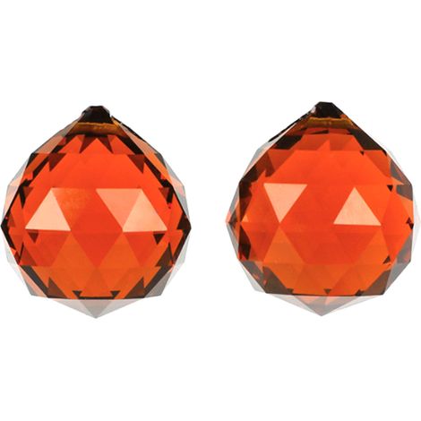 Lot de 2 boules lumineuses en cristal coloré - 40 mm rouge marron (1/5)
