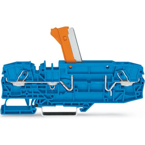 Trenn- und Messverbinder für DIN-Schiene, 2-adrig, 10 mm², blau (1/4)