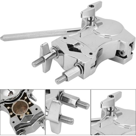 Support de Cloche à Vache en Zinc, Porte-Accessoire pour Batterie de Tambour, Rallonge de Support et Connecteur de Fixation (1/5)