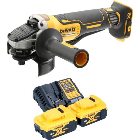 DeWalt DCG 406 P2 Akku Winkelschleifer 18 V 125 mm Brushless + 2x Akku 5,0 Ah + Ladegerät (1/4)
