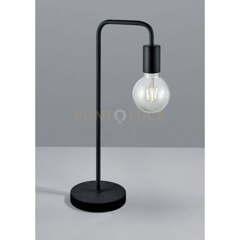 DIALLO LAMPADA DA TAVOLO TUBO METALLO NERO H. 51CM 1 LUCE ATTACCO E27